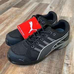 Black puma steel toe shoes